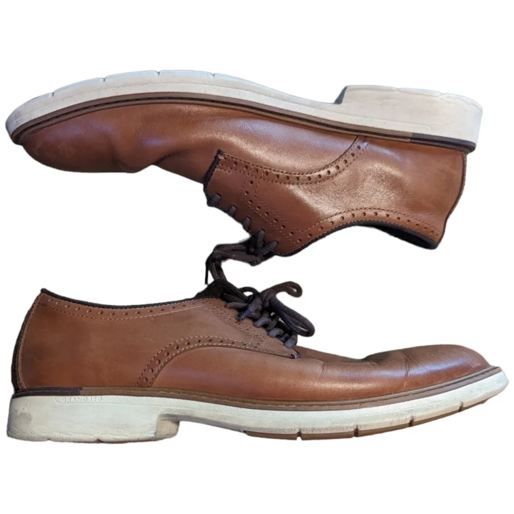 COLE Haan The Go To Plain Oxford Lace Up Men's Shoe in British Tan (11.5)